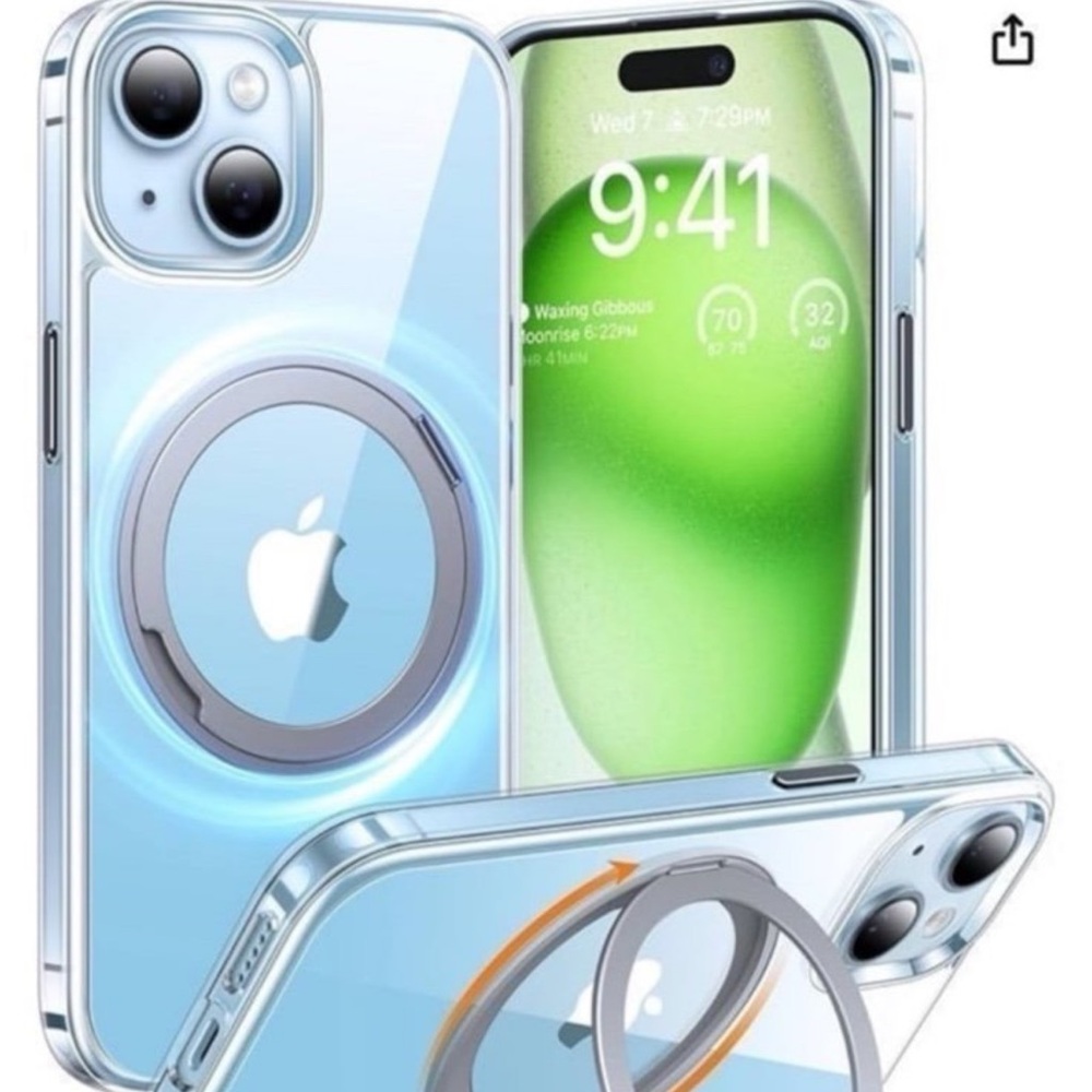 iPhone 15 Case MagSafe Compatible Magnetic Ring Kickstand Shockproof 6.1”